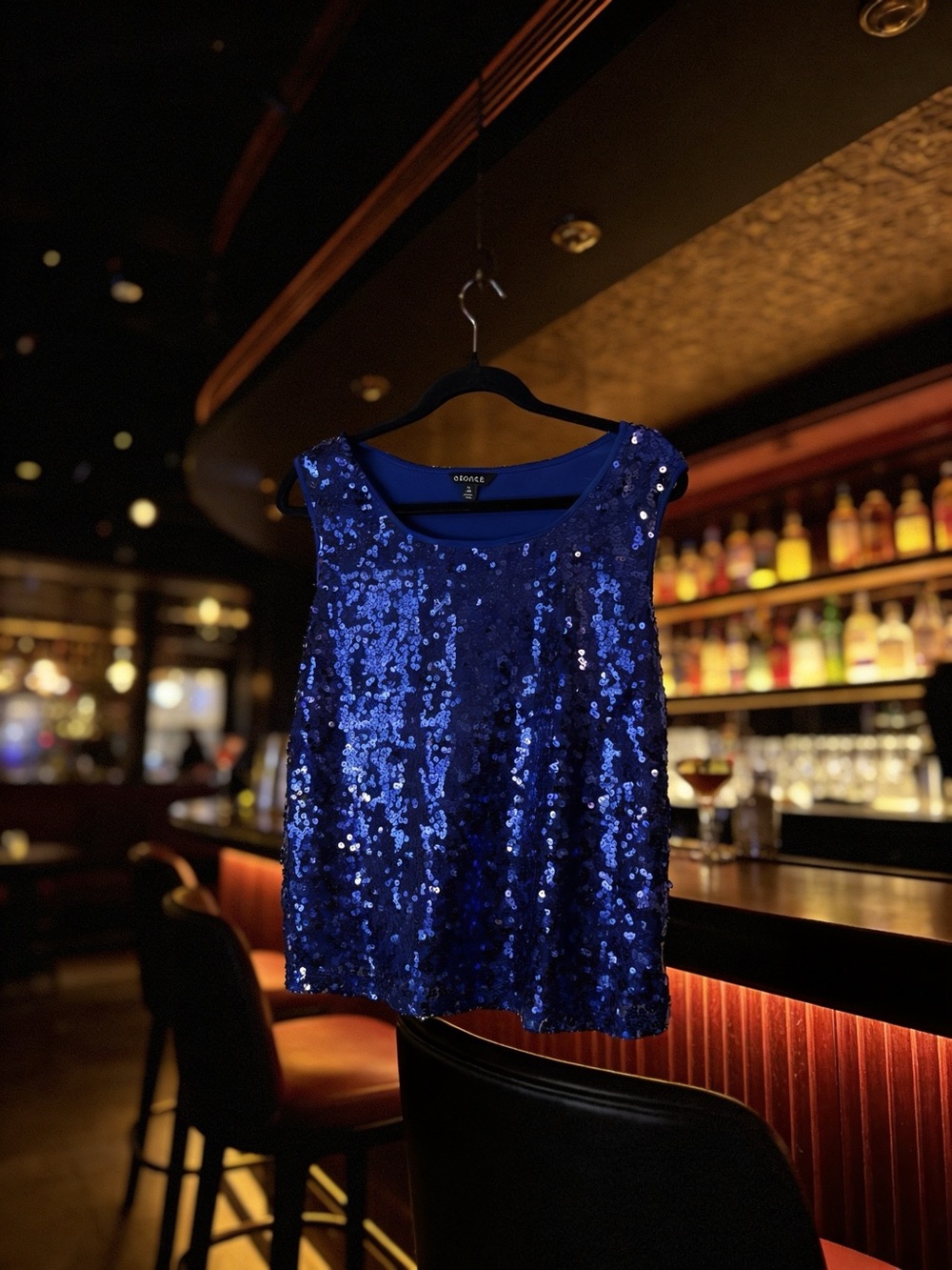 George Royal Blue Sequin Camisole Tank Top
